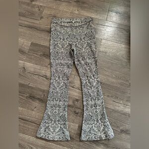 Free People LUREX Stretch Sweater Flare Metallic Pants Size Medium